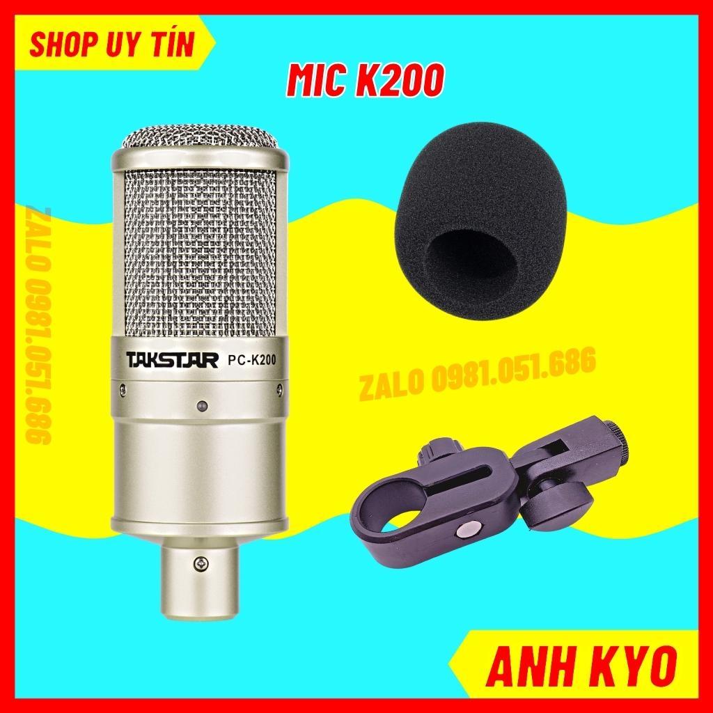 Bộ Mic Thu Âm, Micro Livestream PC K200 Kết Hợp Sound Card Icon Upod Pro Có 72 Chế Độ Vang Cài Được Thêm Autotune