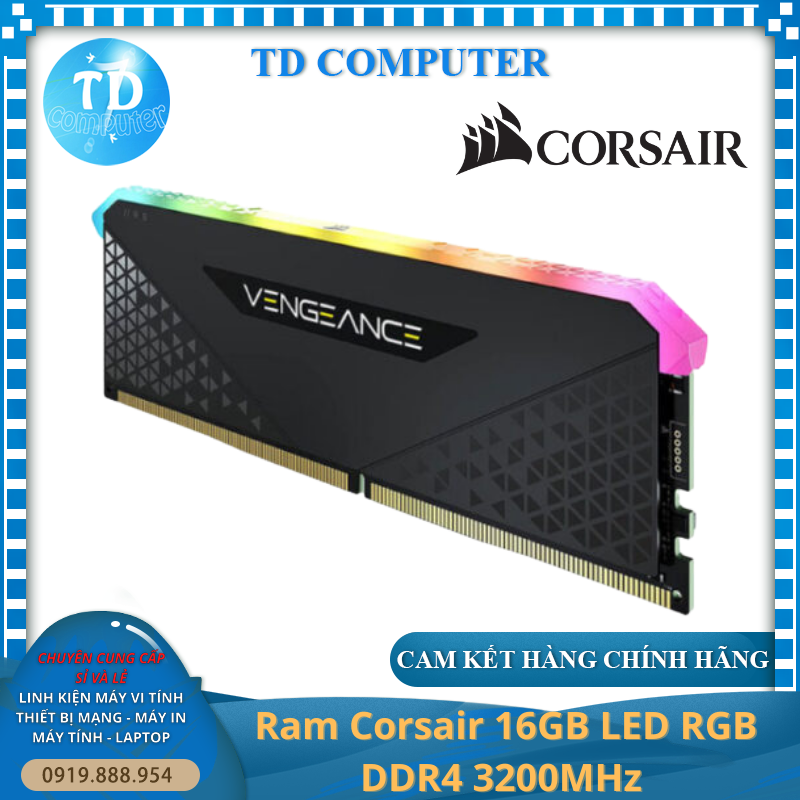 Ram Corsair 16GB LED RGB DDR4 3200MHz - Hàng chính hãng Vĩnh Xuân phân phối