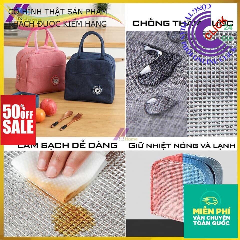 Túi Đựng Hộp Cơm Giữ Nhiệt Chống Thấm Nước Tiện Dụng Lunch Bag, Có Khóa Kéo - Hàng Cao Cấp