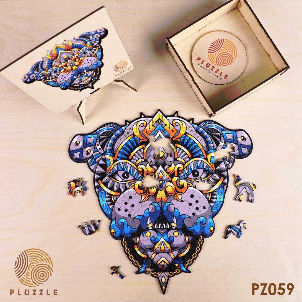 PLUZZLE Bộ xếp hình gỗ thông minh puzzle đồ chơi ghép hình - Chó Bulldog - PZ059