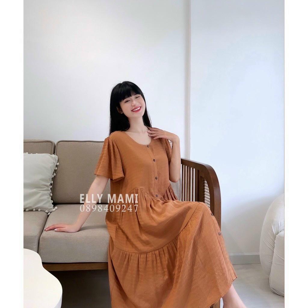 Váy bầu cao cấp chất đũi Hàn mát mềm mịnđầm bầu mùa hè siêu mátváy cho bà bầu free size 43-67kg