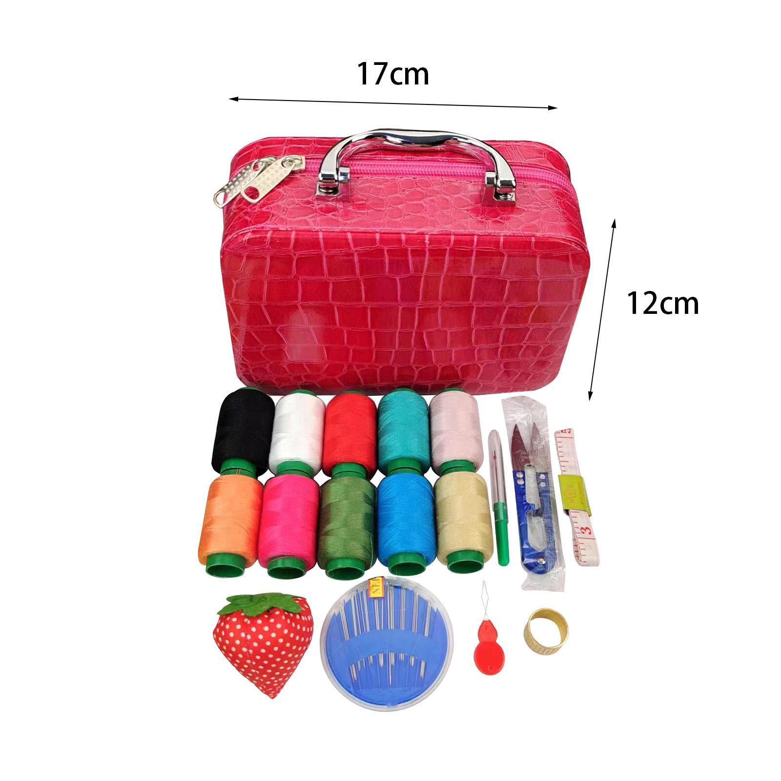 Sewing Supplies Organizer Sewing Accessories Storage Bag Exquisite Pins PU Leather Thread Sewing Box for Clothes Mending Embroidery Handwork