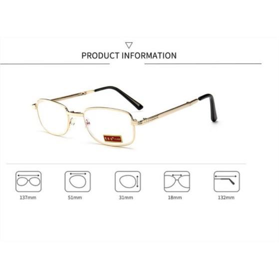 Kính lão thị viễn thị gập gọn toàn viền màu gold sang trọng