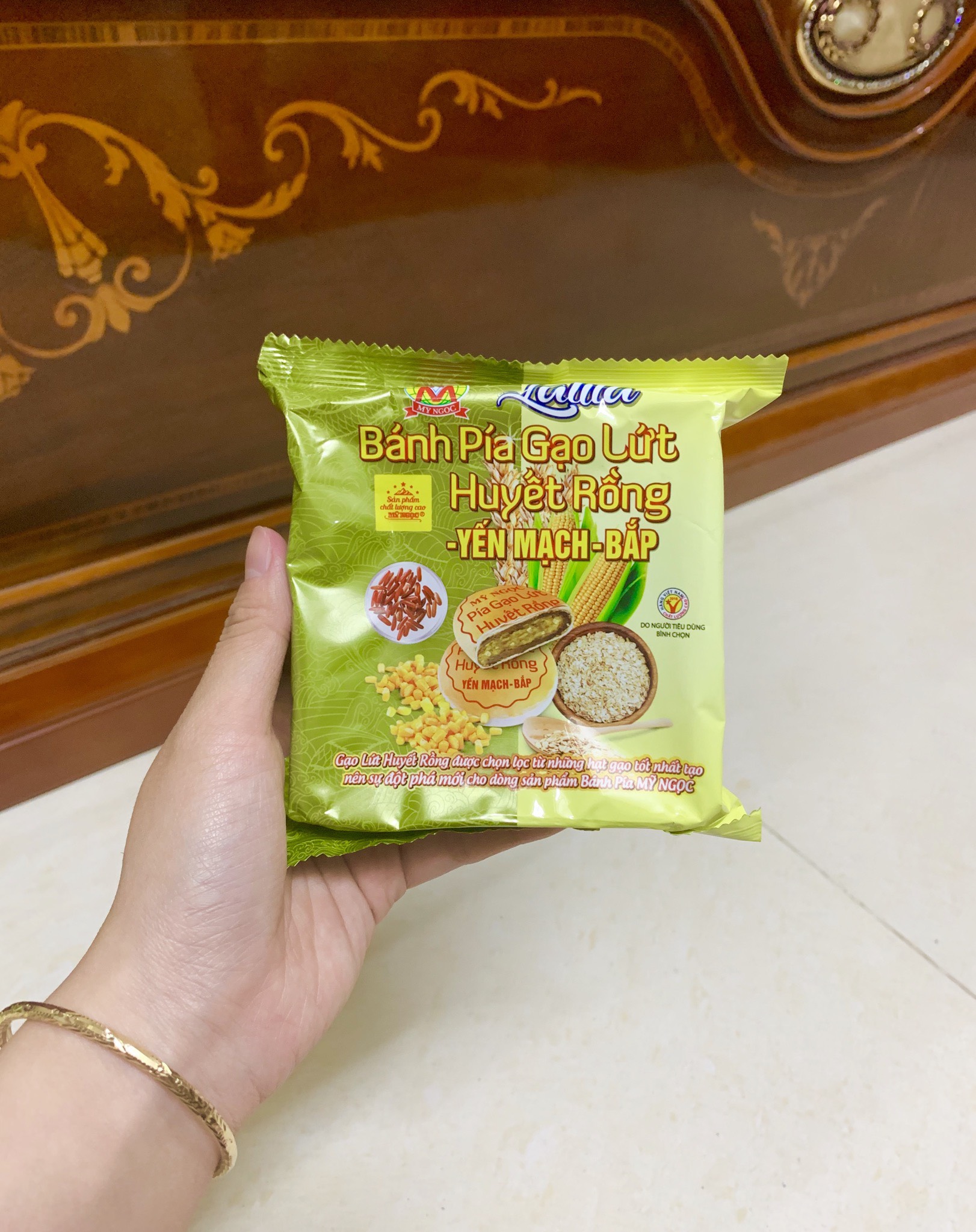 380g Bánh PÍA chay GẠO LỨT huyết rồng YẾN MẠCH bắp