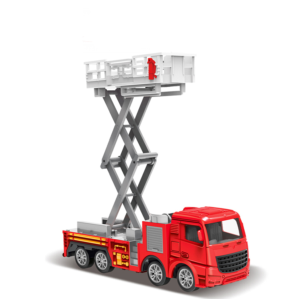 Đồ chơi mô hình xe thang cứu hỏa thang nâng KAVY NO.8827 chất liệu hợp kim và nhựa nguyên sinh an toàn, chi tiết sắc sảo