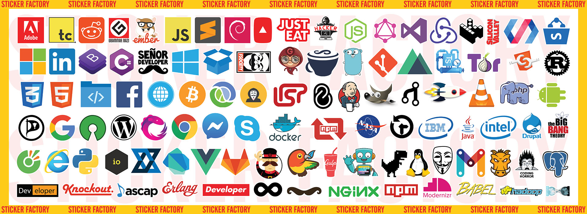 Developer lập trình viên - Set 100 sticker decal hình dán dễ thương - STICKER FACTORY