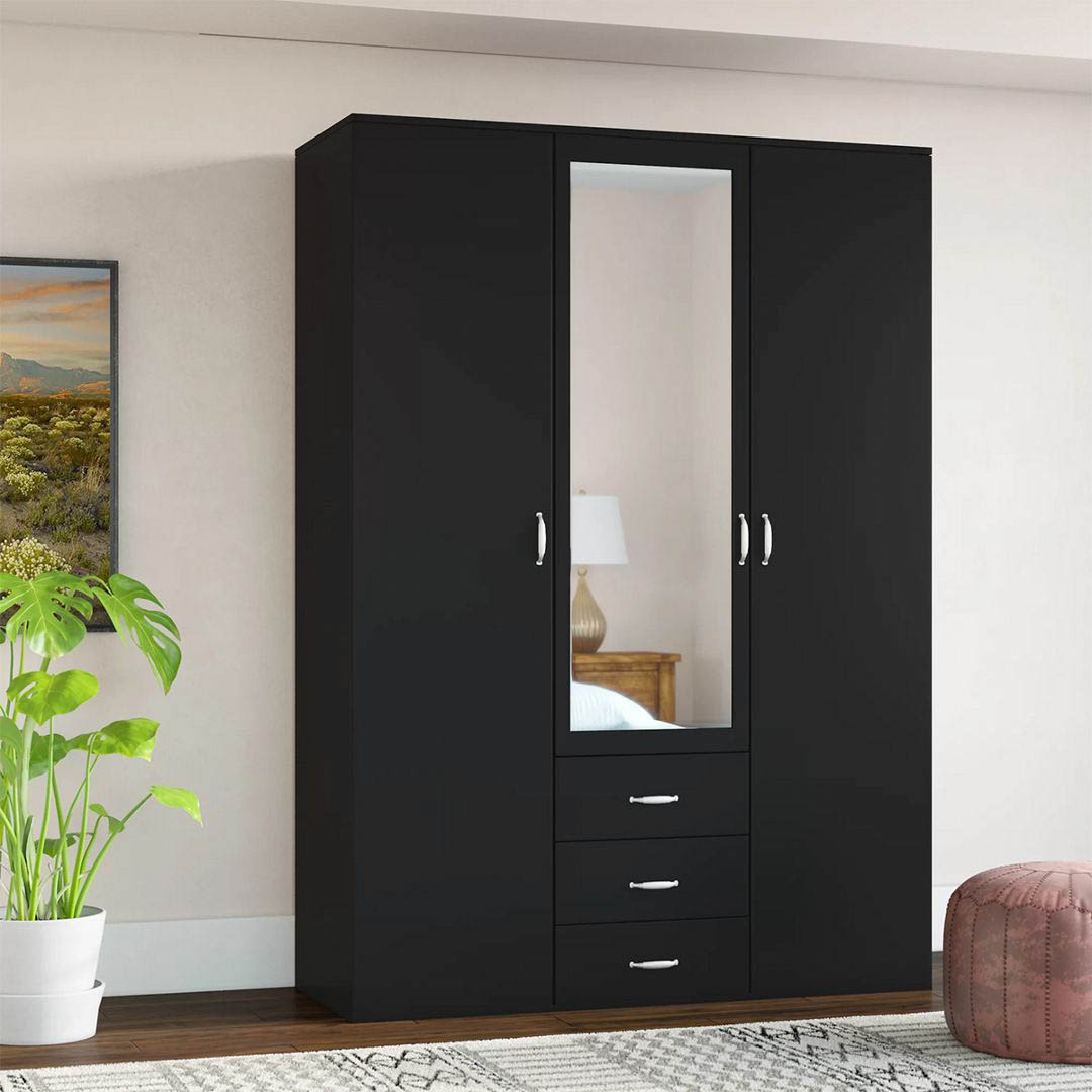 Tủ quần áo gỗ kiểu nhất tự lưu trữ đồ đa dạng SMLIFE Crimson