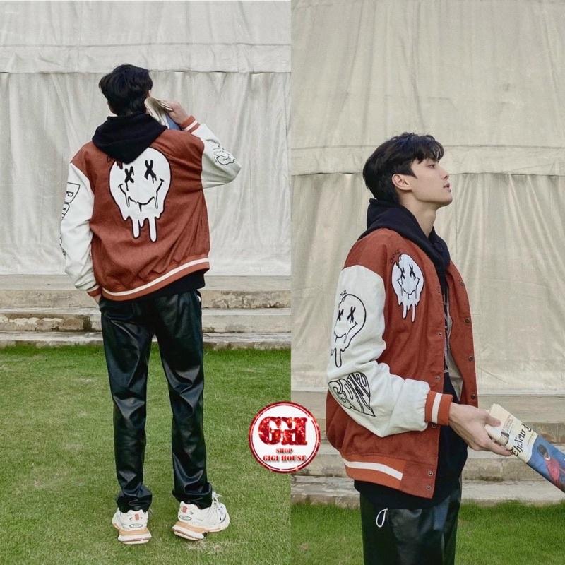 Áo Khoác Bóng Chày Bomber In Hình Siêu Xinh Form Rộng Unisex-AKNHUNGHOATHINH