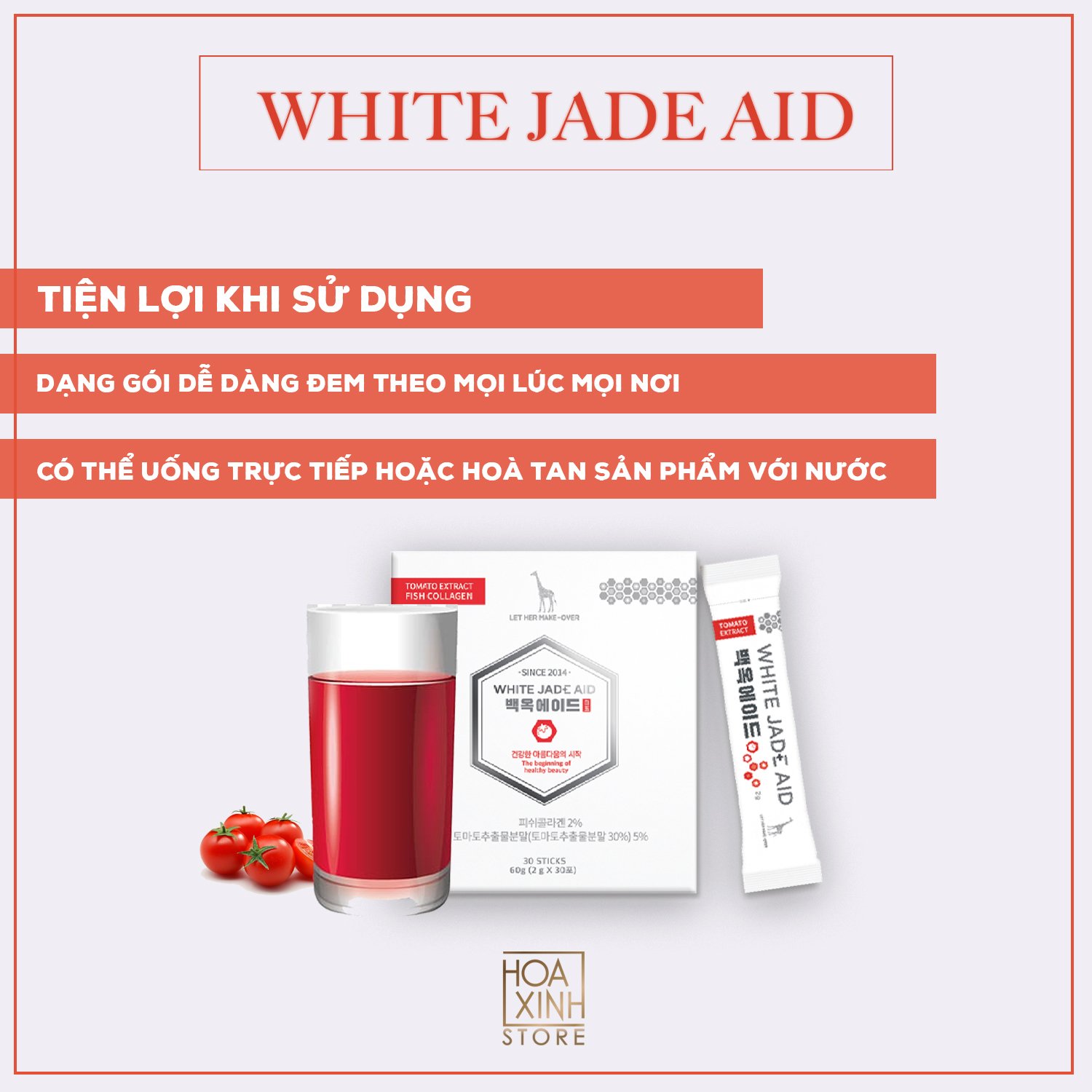  Collagen Trắng Da White Jade Aid Hàn Quốc