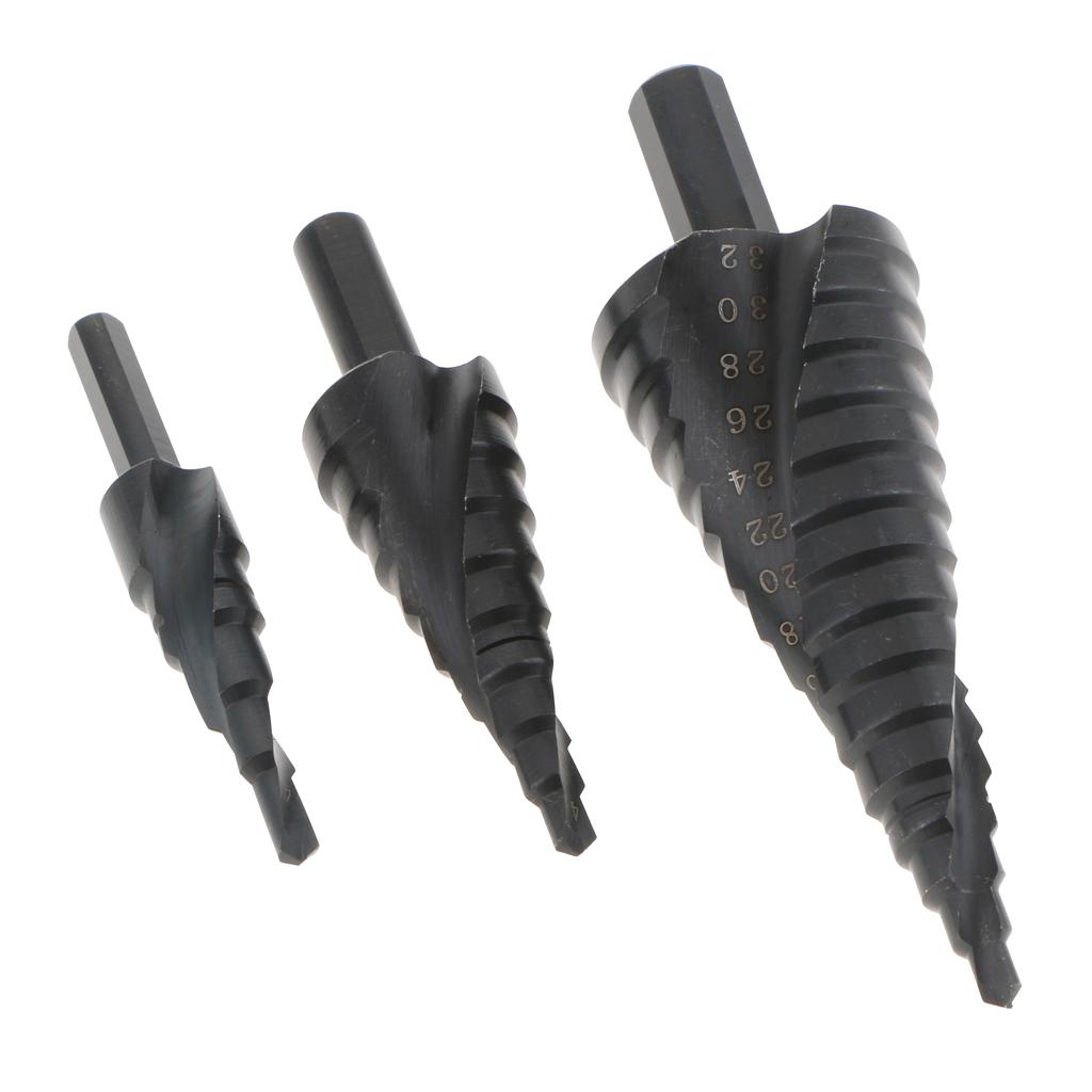 Xoắn Ốc Sáo Mũi Khoan Bước Bộ/4-12,4-20,4-32/Lục Giác Nitrided HSS Khoan