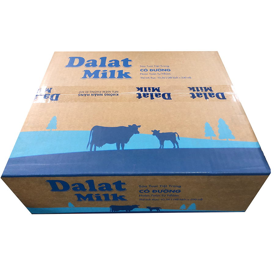 Bịch Sữa Tươi Tiệt Trùng Có Đường Dalatmilk 220ml