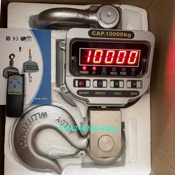 Cân treo điện tử, cân móc cẩu OCS XZ AAE, Mức cân tối đa 10 tấn, độ chia 5kg, Móc treo xoay 360 độ có khóa chống trượt