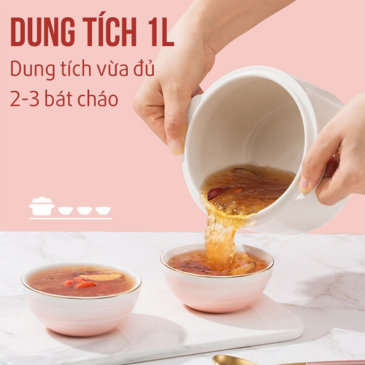 Nồi Nấu Cháo Chậm SeKa, Nồi Đa Năng Ninh, Hầm, Chưng, Hấp. Nồi Ăn Dặm Cho Bé. Nồi Chưng Yến Hàng Chính Hãng