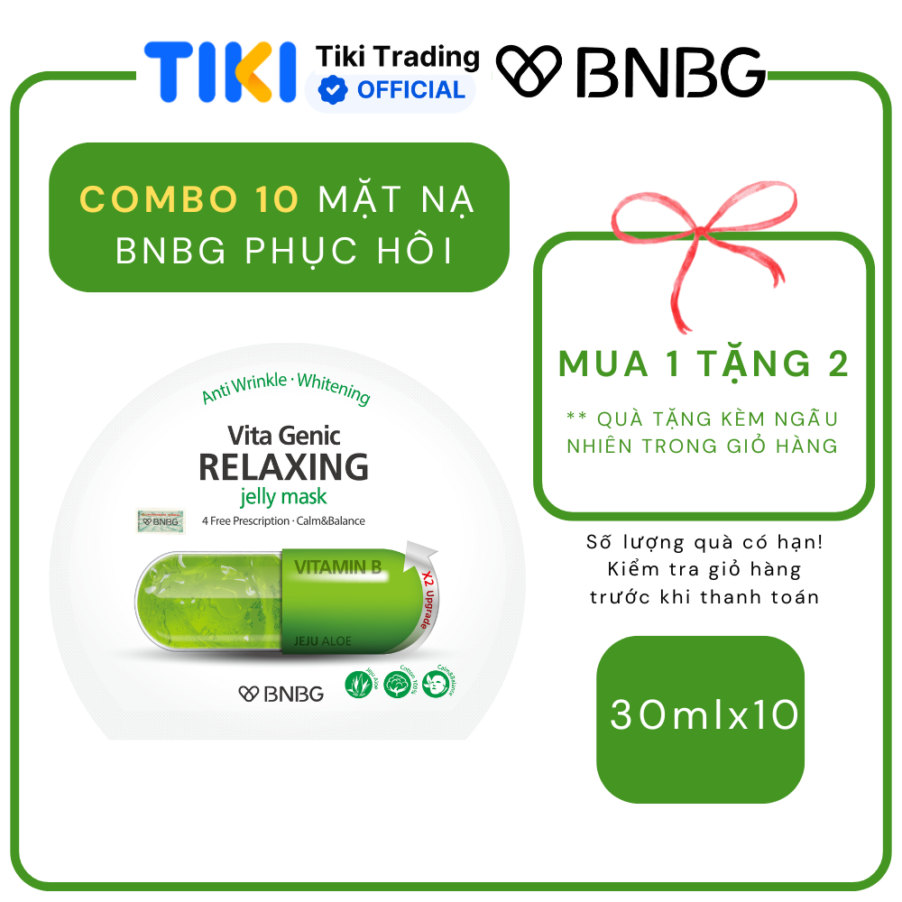 Combo 10 Mặt Nạ BNBG Phục Hồi Thư Giãn Da Vita Genic Relaxing Jelly Mask 30ml x10