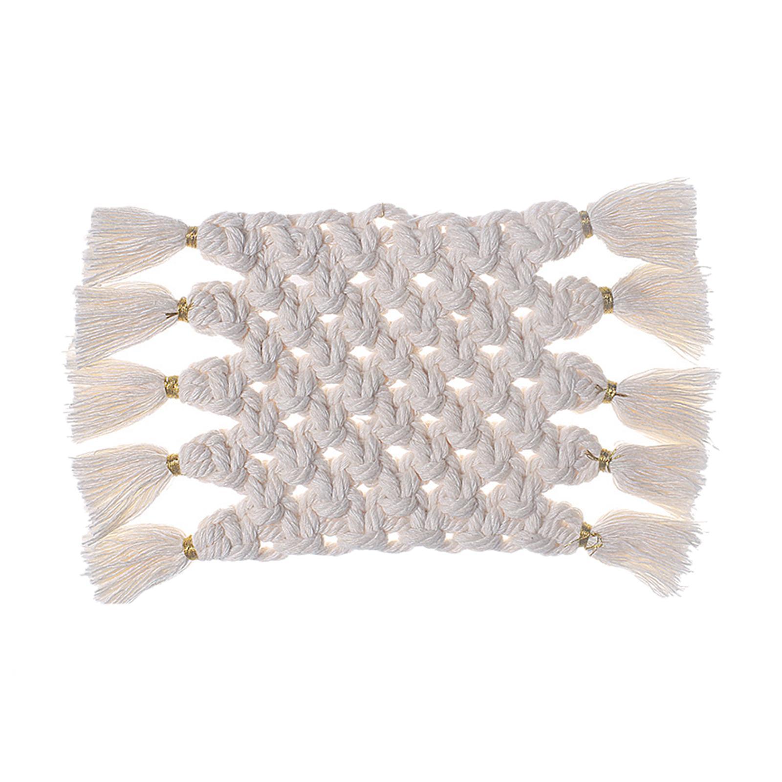Coasters Cup Pad Table Mats Non Slip Kitchen Dining Table Woven Tassels