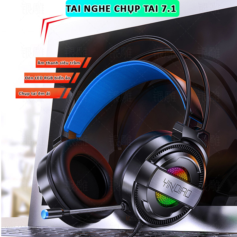 Tai nghe chụp tai gaming máy tính Over Ear SIDOTECH Q3 màu Hồng / Đen âm thanh 7.1 có mic 360 độ LED RGB lọc âm chống ồn êm ái cho game thủ chơi PUGB CSGO Liên Minh trên PC Laptop - Hàng Chính Hãng