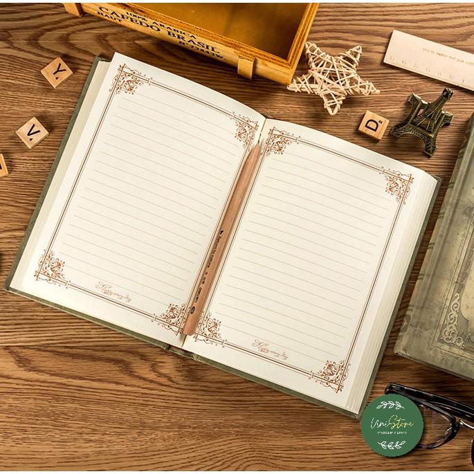 Sổ tay ghi chép kẻ ngang vintage - sổ nhật kí kẻ ngang bìa cứng phong cách cổ điển memory