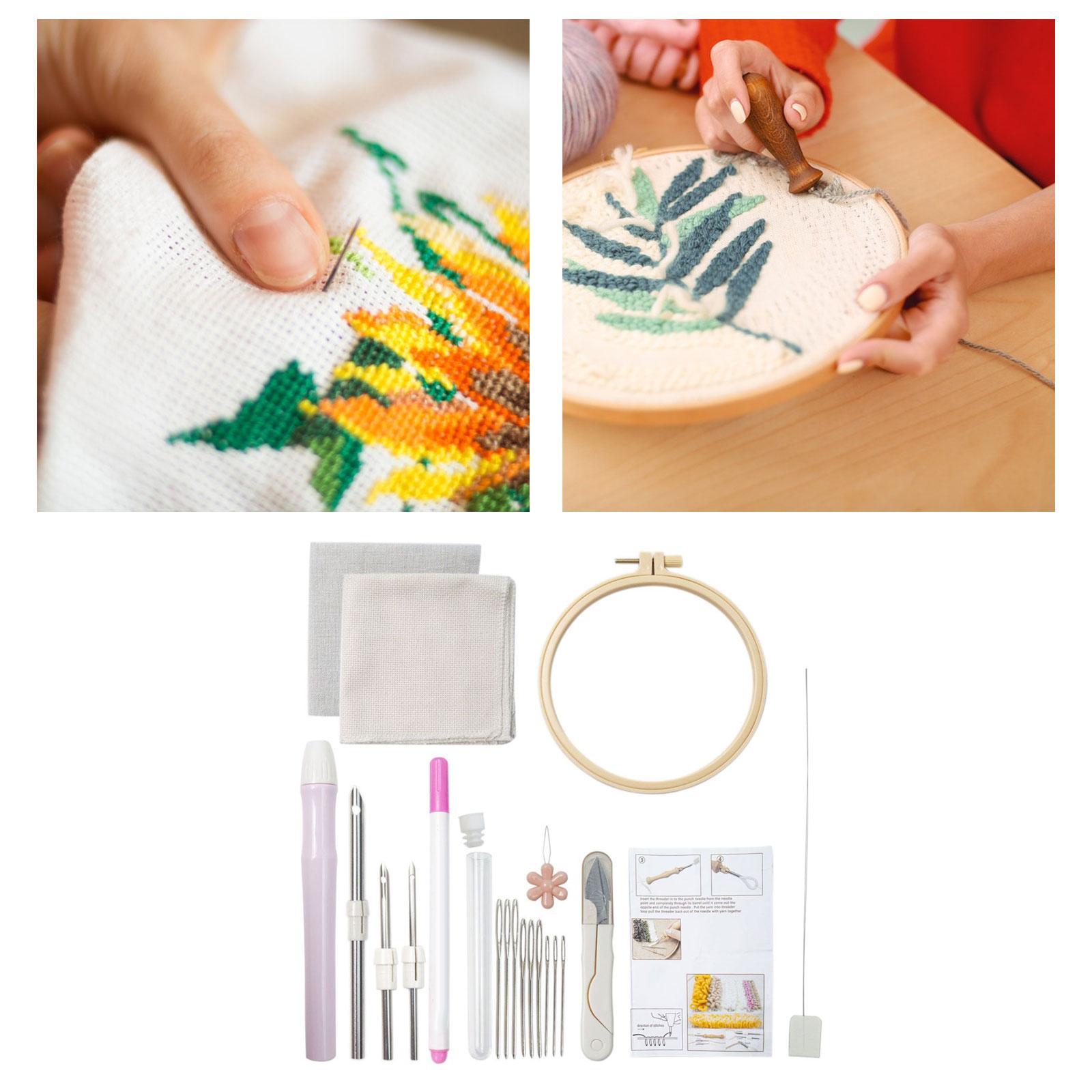 Punch Embroidery Set Hand Craft Threaders Cross Stitch Cross Stitch Tools Poke Embroidery Embroidery Pens for Tufted Carpets
