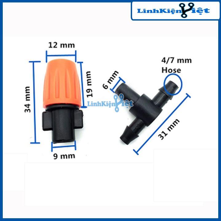 Đầu Béc Phun Sương Tưới Cây Bằng Nhựa 1 Cửa - Chữ T