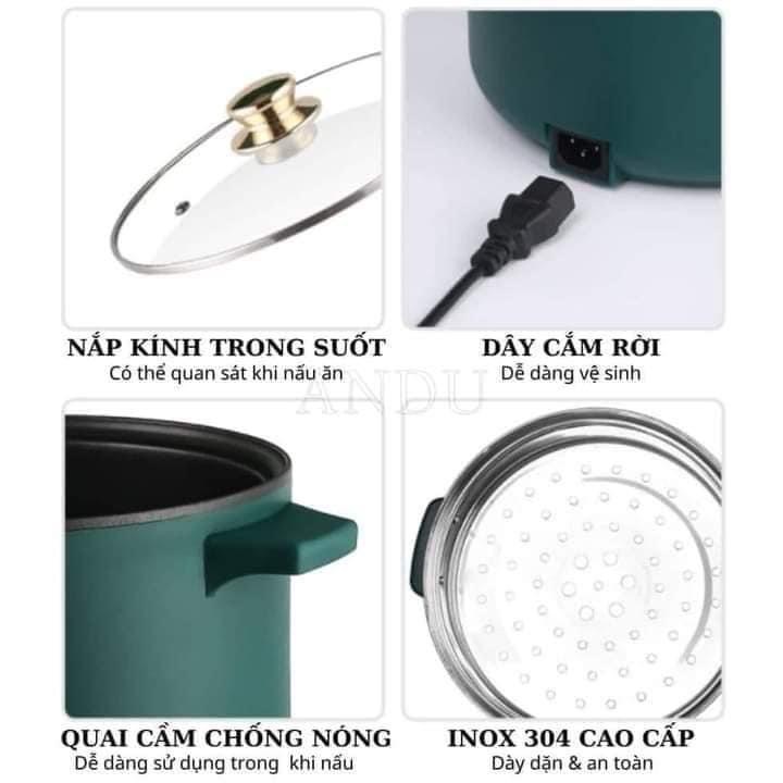 Nồi lẩu xanh 24cm có vỉ hấp