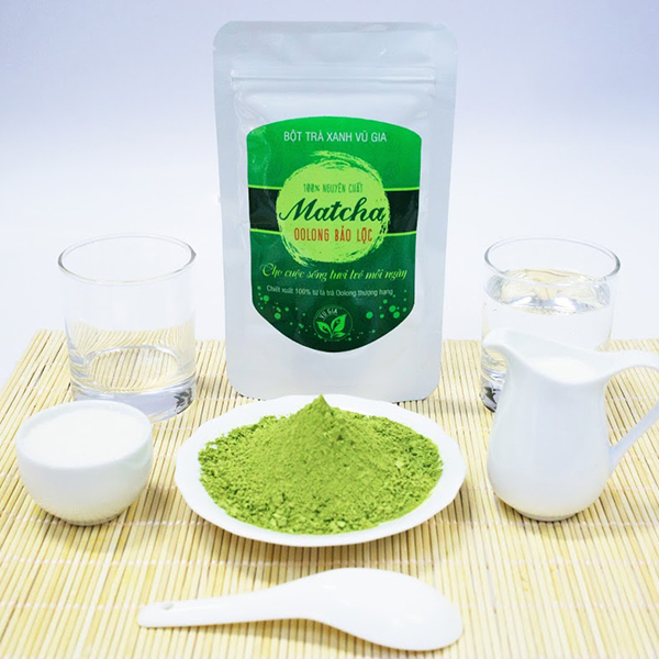 Matcha Oolong Và Bột Trà Xanh Nguyên Chất Bảo Lộc Vũ Gia (100g)