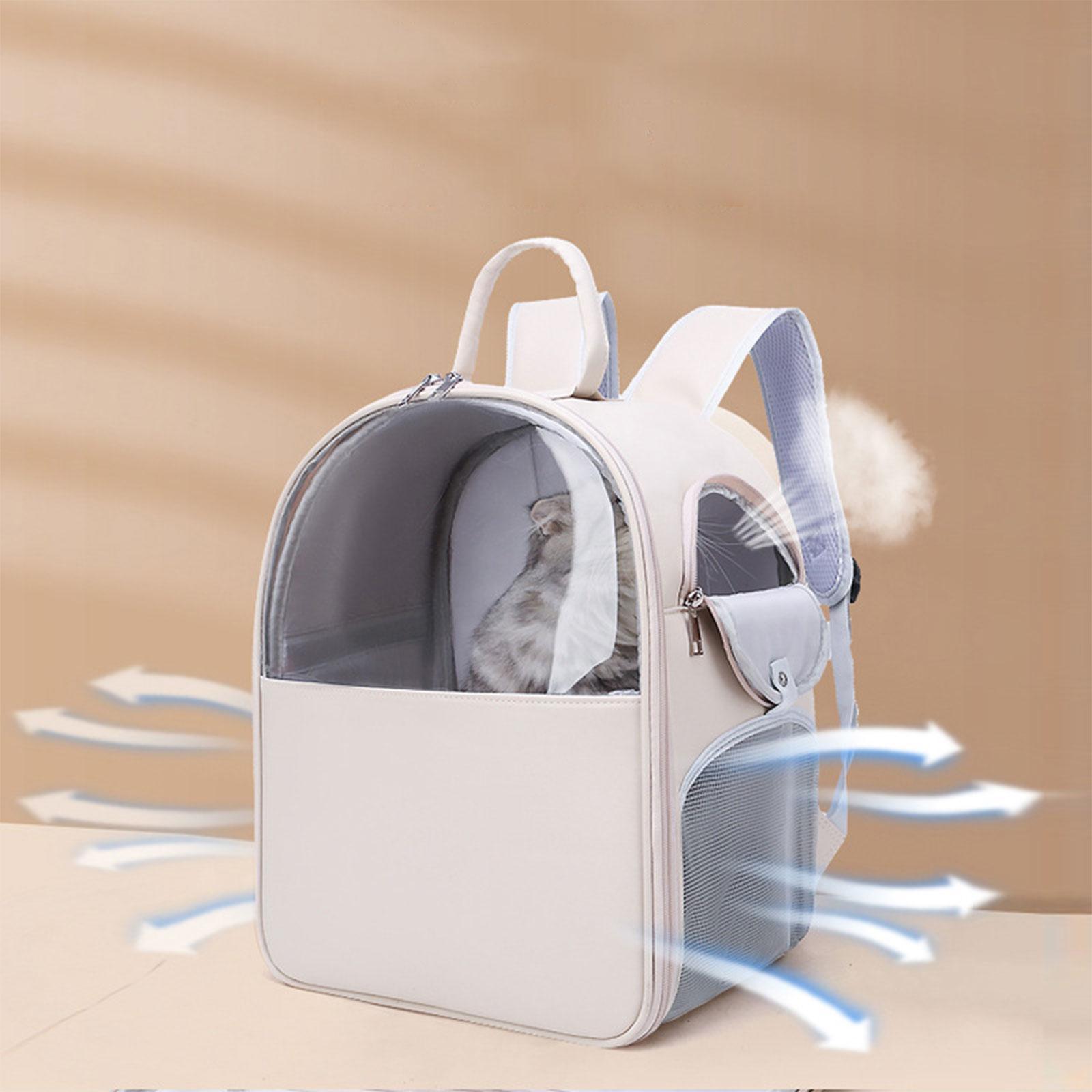 Portable Cat Backpack Transparent Pet Puppy Carrier Bag for Travel Hiking