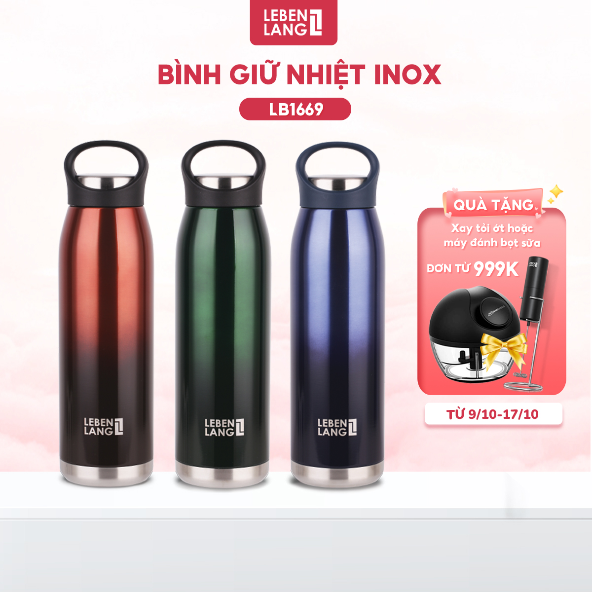 Bình giữ nhiệt LEBENLANG LB1666 inox 304 cao cấp không gỉ, dung tích 700ml - hàng chính hãng