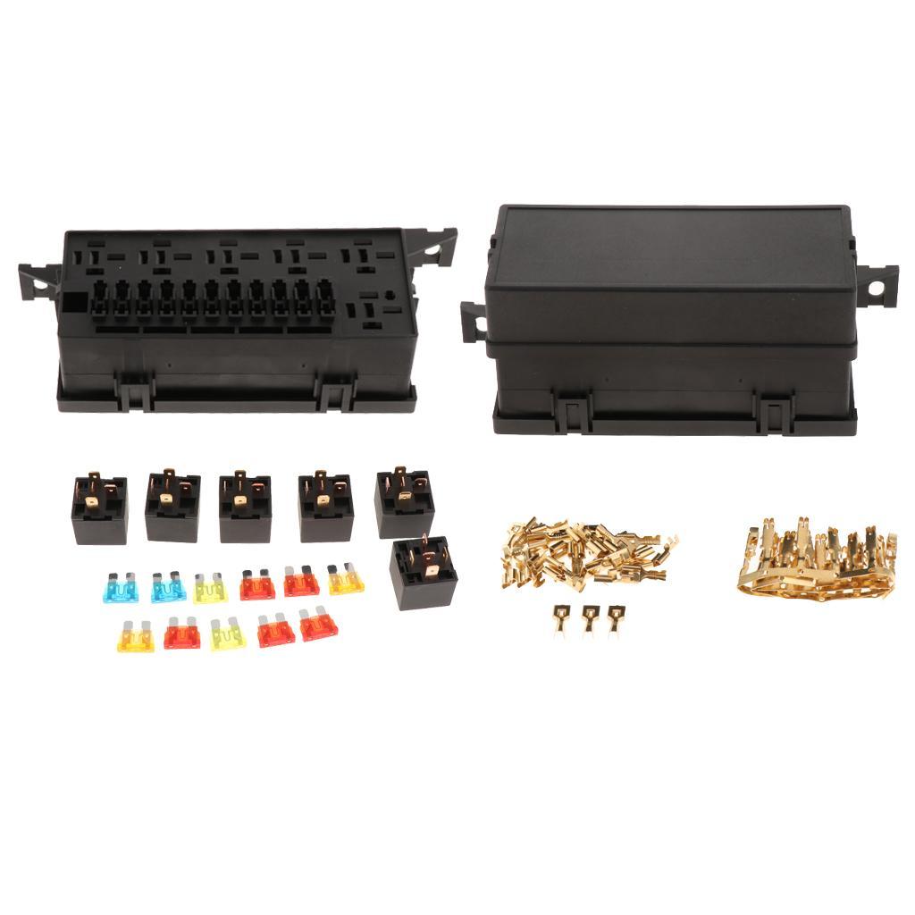 11-Way Car Fuse Holder  with Terminals Relays Waterproof Connector