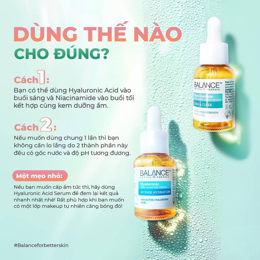 Combo serum phục hồi, làm dịu và cấp ẩm da Balance Niacinamide và Hyaluronic 30ml/chai