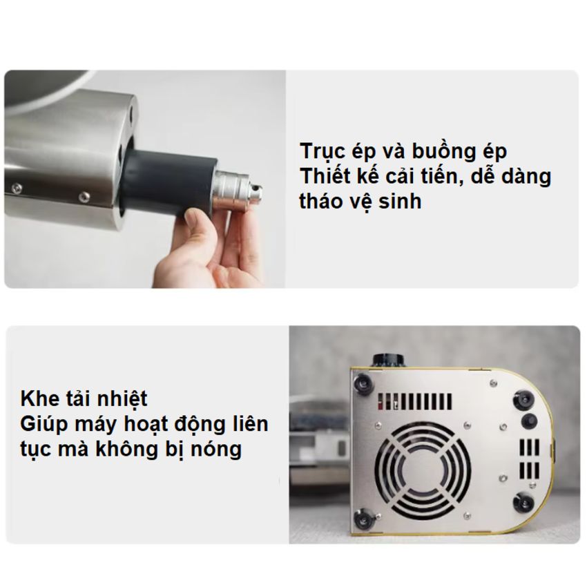 Máy ép dầu thực vật Nóng và Lạnh Thương hiệu Anh Quốc AOSIDA cao cấp WF-J118, Thân vỏ INOX - Hàng Nhập Khẩu