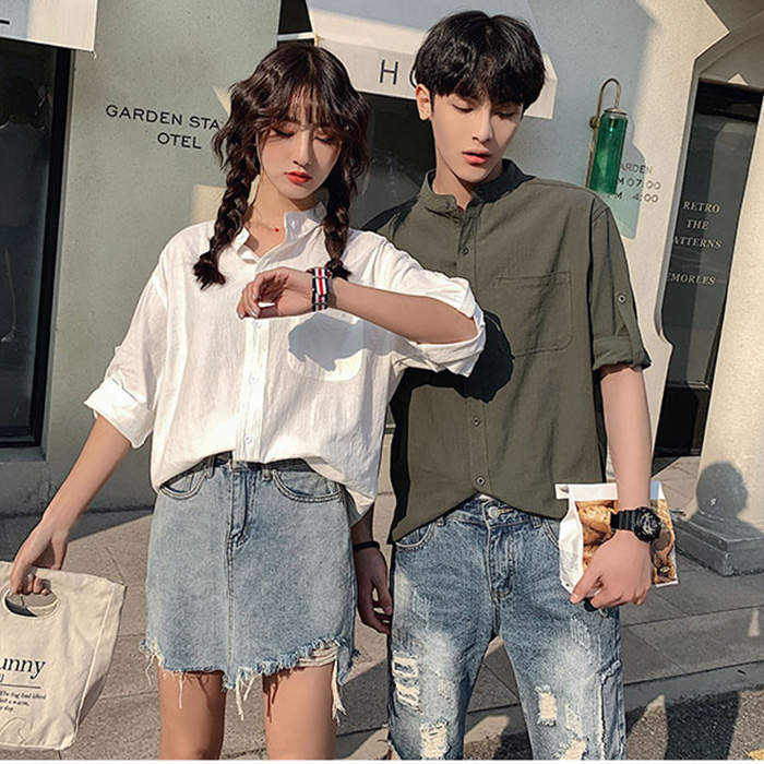 Áo sơ mi cổ tầu tay lỡ chất đũi unisex trẻ trung ArcticHunter, thời trang thương hiệu chính hãng