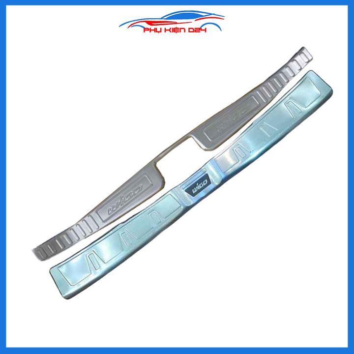 Ốp chống trầy cốp Wigo 2018-2019-2020-20221-2022 inox sáng bóng bảo vệ xe chống va đập