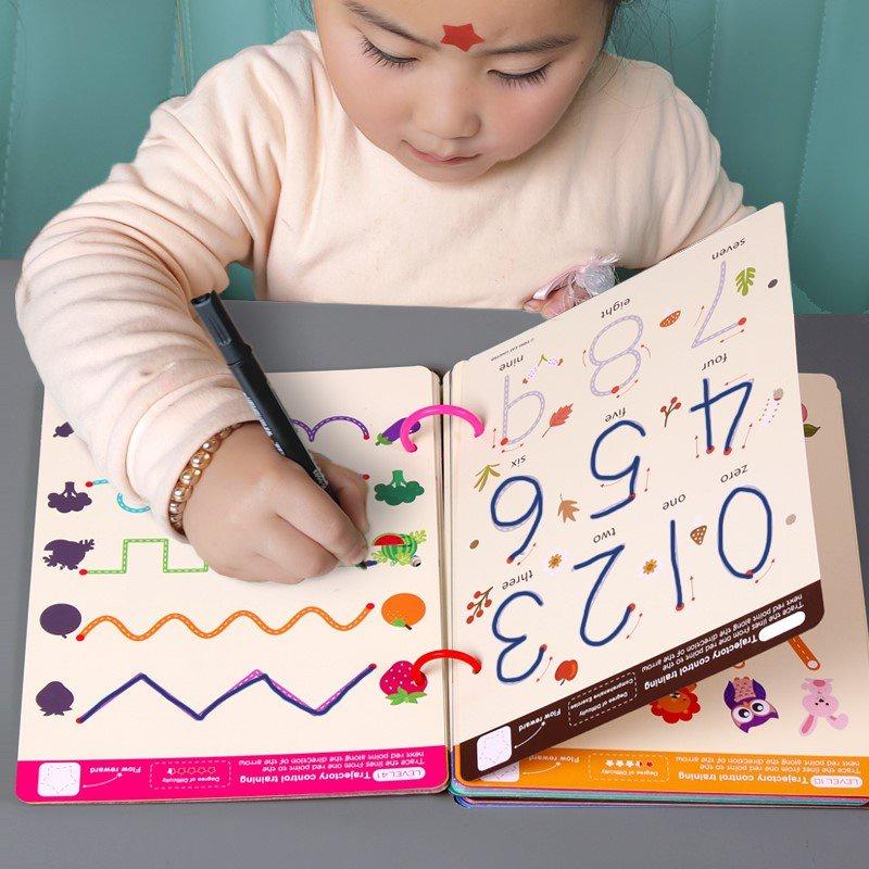 Sách học số và khoa học Math Me Lalala Baby, bôi xóa được, học liệu giáo dục sớm, tặng kèm 5 bút + cục bôi