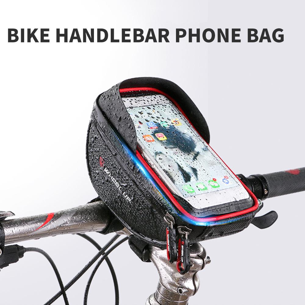Túi đựng đồ để tay lái dành cho xe đạp, đựng điện thoại, có bọc màn hình cảm ứng, chống nước, chống sốc