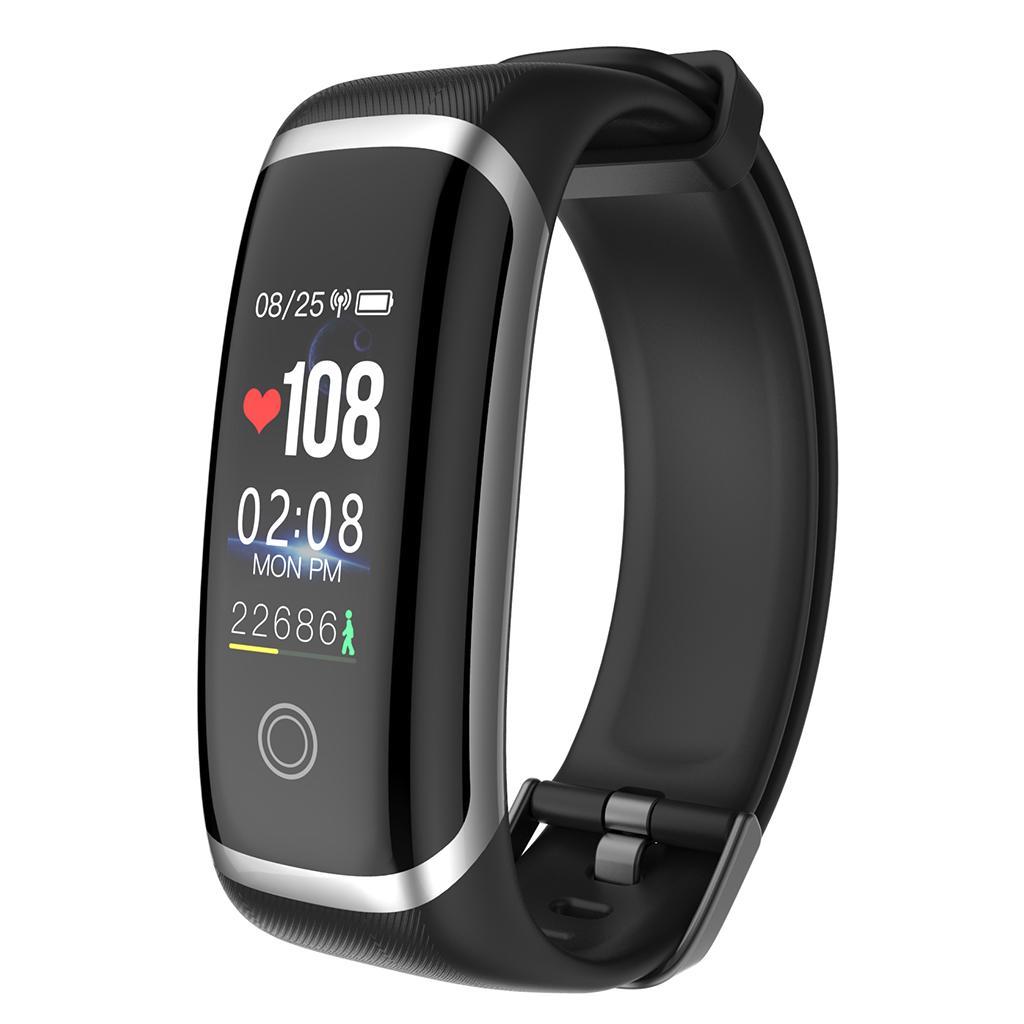 Lerbyee Sport Fitness Tracker M4 Smart Heart Rate Monitor Wristband Silver +