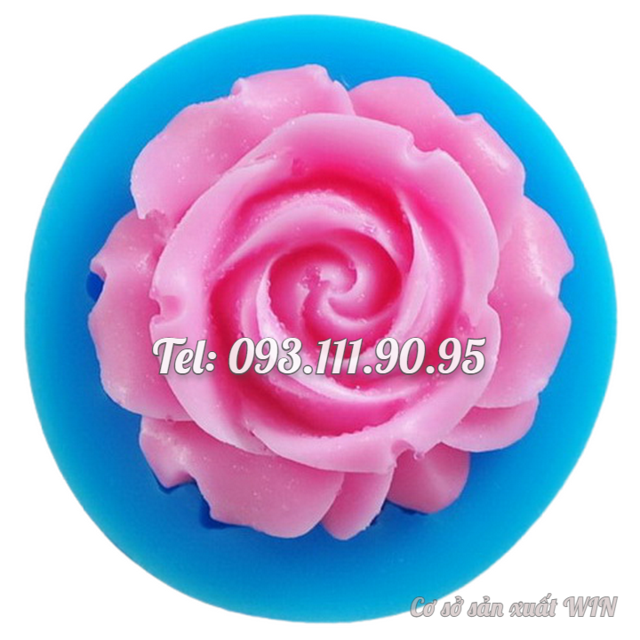 Khuôn silicon làm rau câu hoa hồng xoáy - Mã số Q 1032
