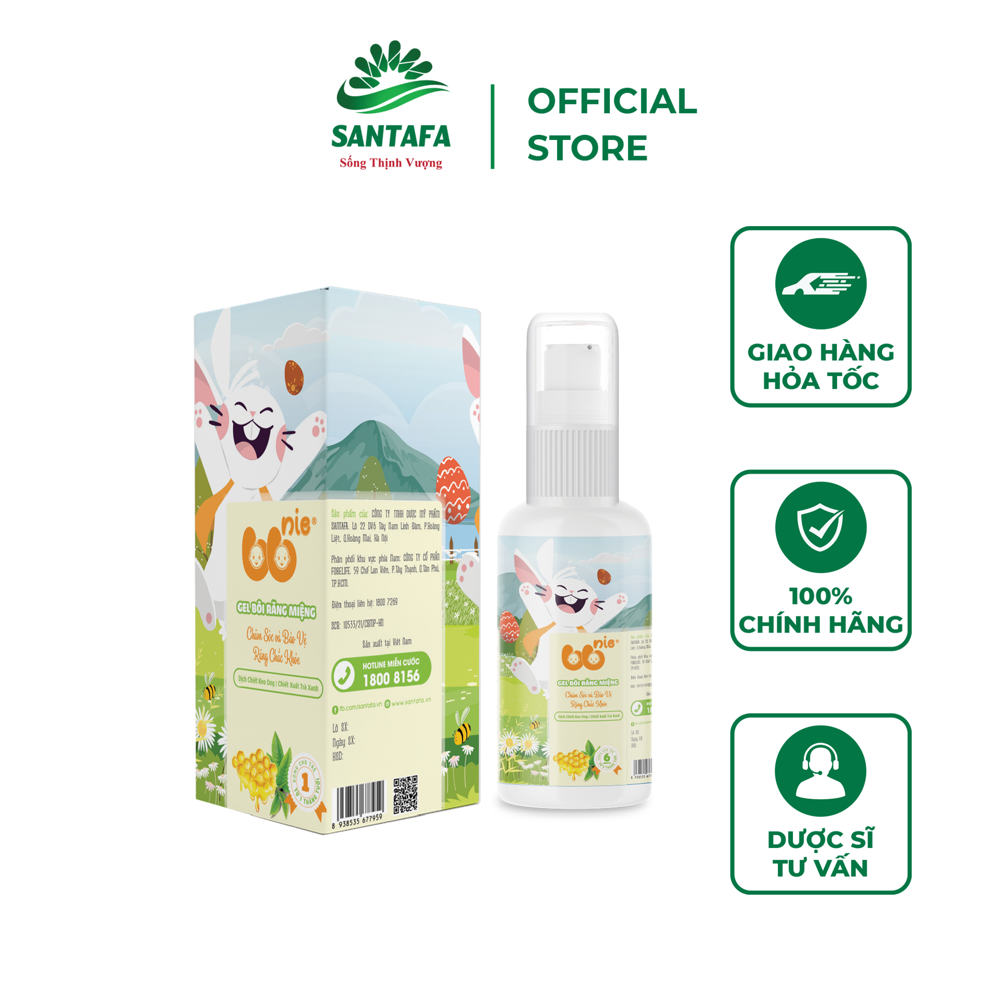 Gel bôi răng miệng BBNIE - Làm sạch răng và miệng, ngăn ngừa vi khuẩn sâu răng - Chai 40g