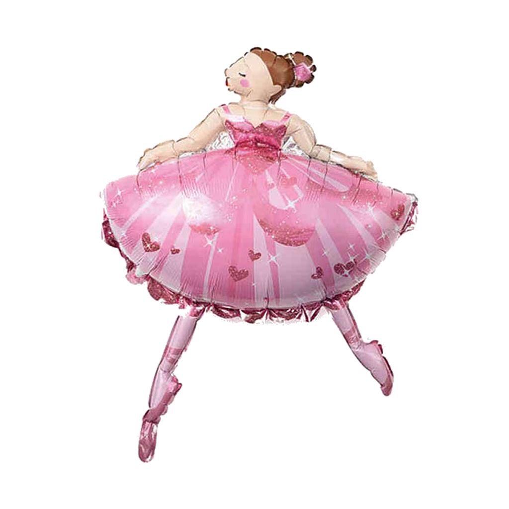 2X Ballet Dancing Girl Foil Balloon Baby Shower Christening Party Decor Pink