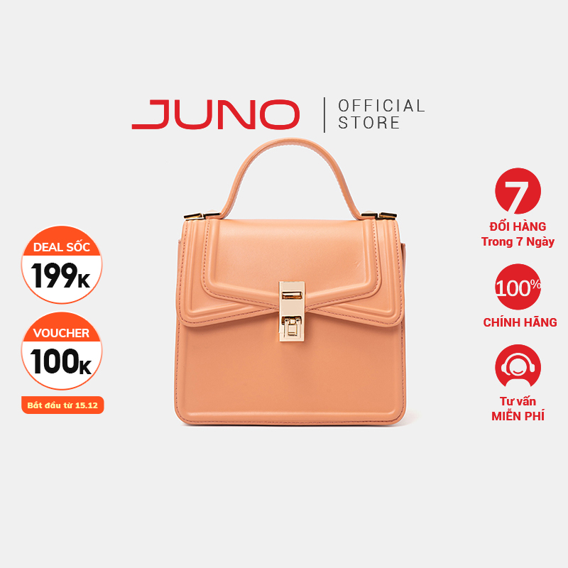 Túi Xách Nữ Thời Trang JUNO Cỡ Nhỏ Phối Nắp Dập Nổi TXN596