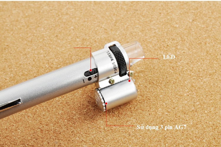 Kính lúp phóng đại 100 lần có đèn led sáng trắng soi mẫu vật siêu nét cầm tay tiện dụng nhỏ gọn đa năng