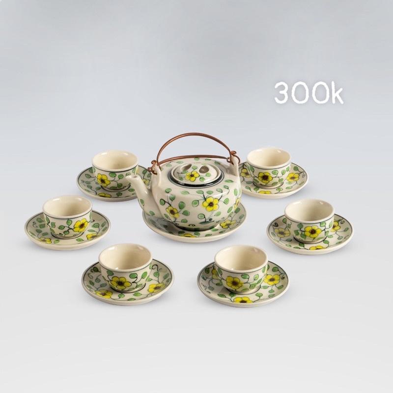 Bộ ấm trà, hàng xuất khẩu Nhật. Gốm sứ Bát Tràng.