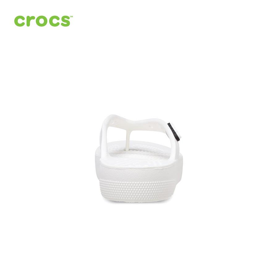 Dép xỏ ngón nữ Crocs FW Classic Flip Platform W White - 207714-100