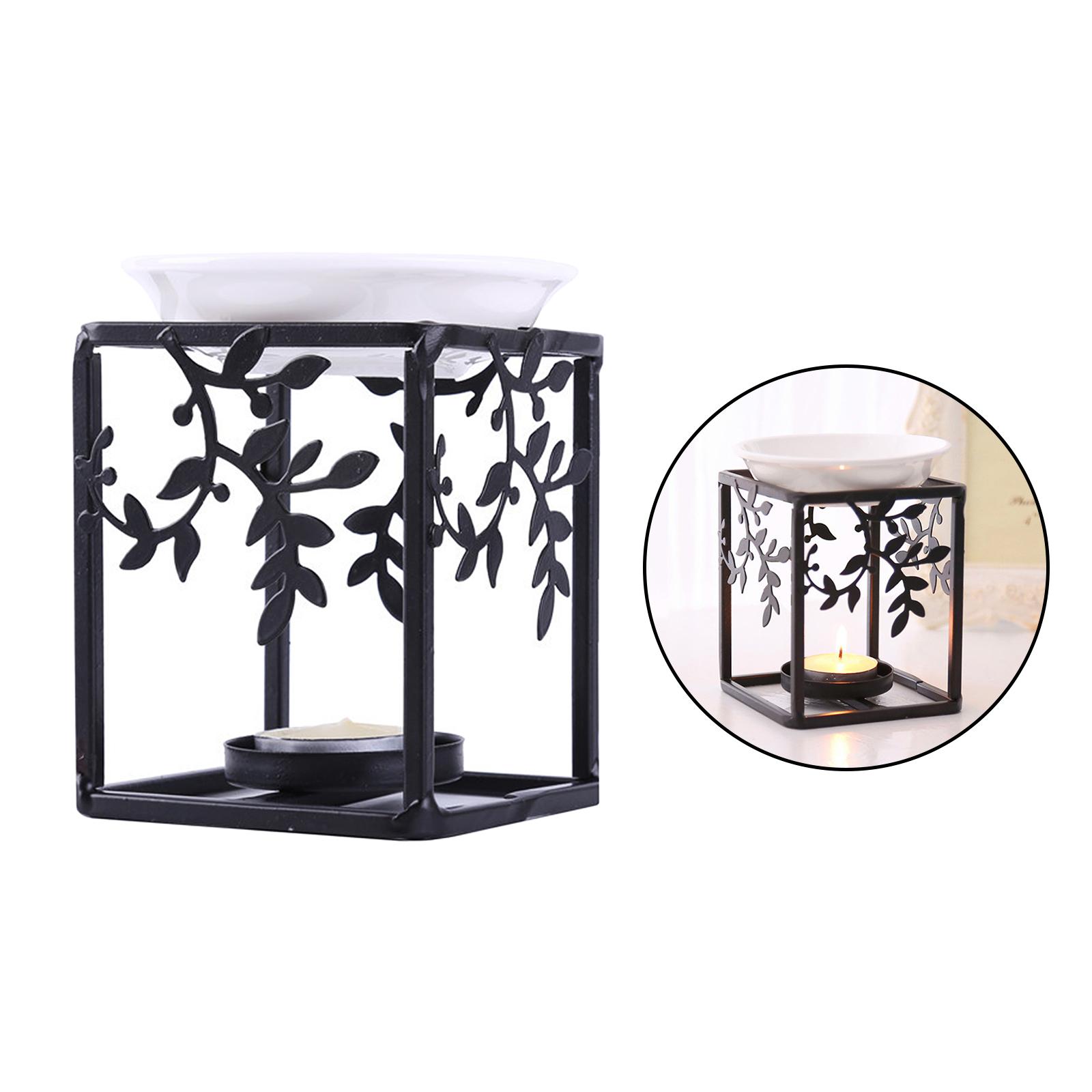 Tealight Candle Holder Essential Wax Melt Fragrance Oil Burner Warmer Black
