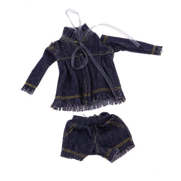 2-4pack Stylish Denim Costume Set Tops Coat & Trousers Pants Outfits For Blythe