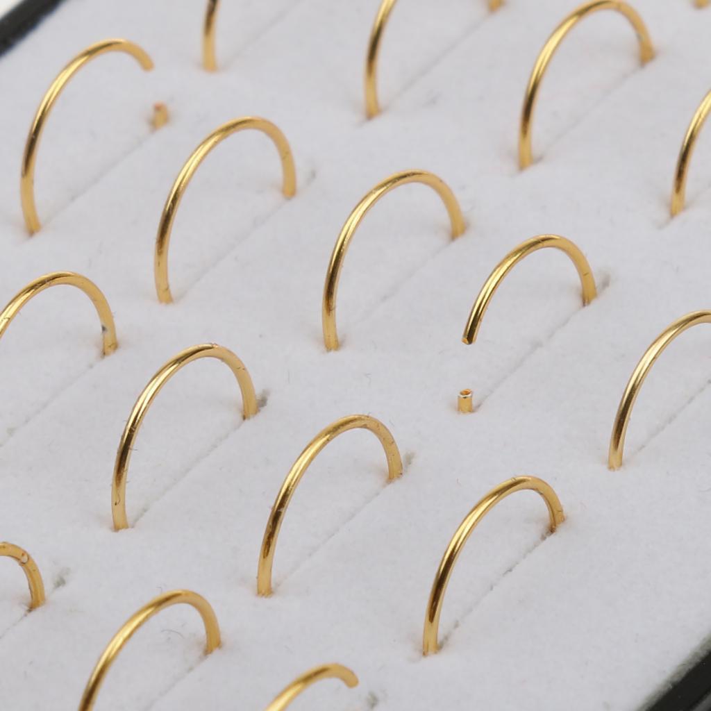 80 Pieces 316L Stainless Steel Nose Studs Hoops Piercing Lip Rings Jewelry