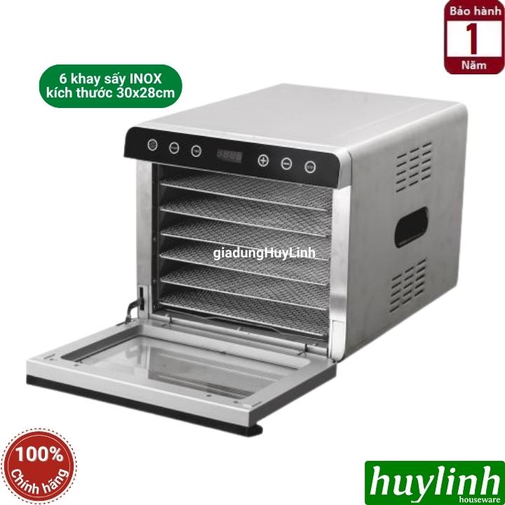 Máy sấy thực phẩm Tiross TS9684 - 700W - 6 khay INOX [Máy sấy trái cây - hoa quả] - Hàng chính hãng