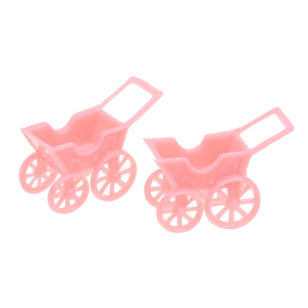 2x12pcs Cute Plastic Mini Carts Kids Toys Baby Shower Party Favors Pink