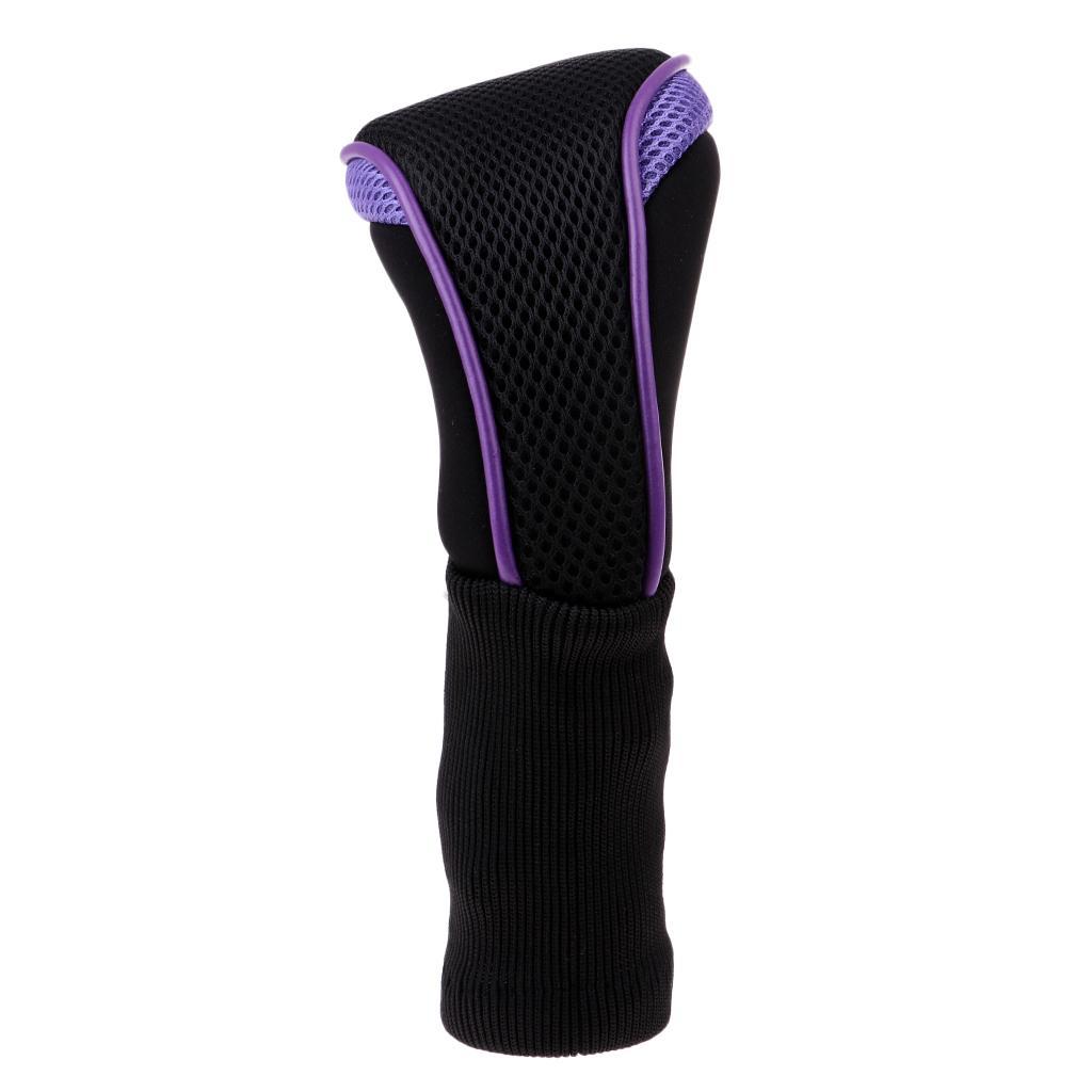 3pcs Long Neck Golf Club Head Cover Wood Headcover for Women Black