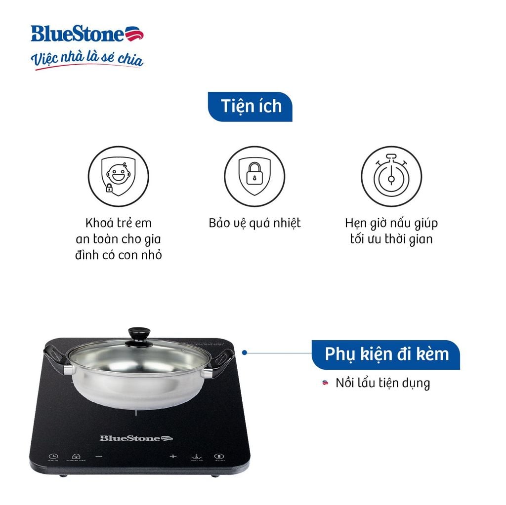 Bếp Từ Đơn BlueStone ICB-6729 2000W - Hàng chính hãng