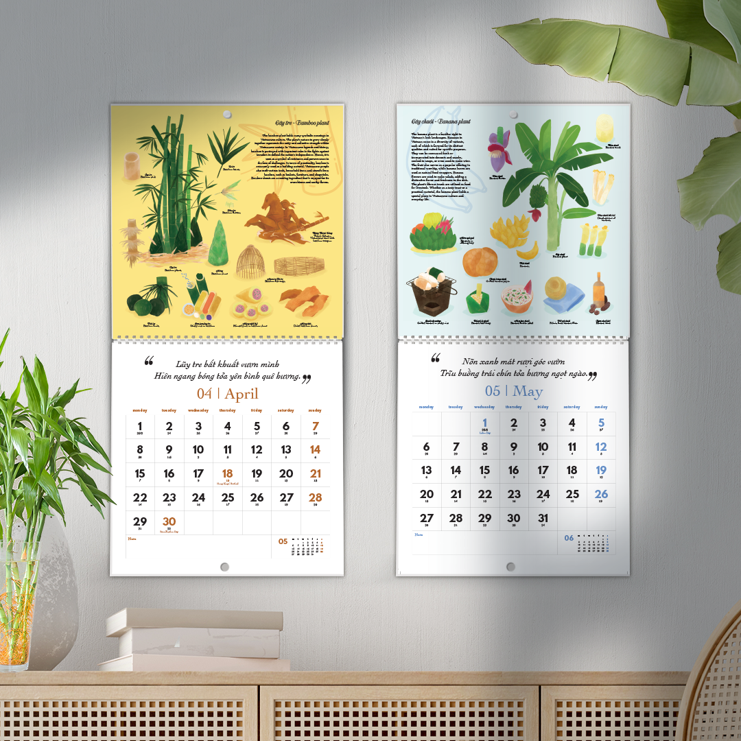 Lịch treo tường 2024 SDstationery Cây Trái Xứ Mình – The Plants of Our Land | Thiên nhiên, văn hóa Việt Nam